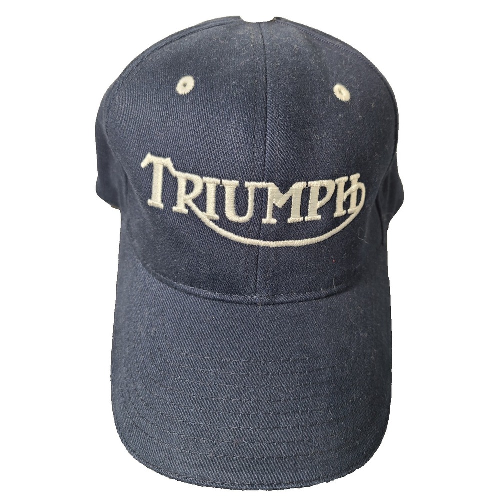 Triumph Logo Motorcycle Biker Baseball Cap Embroidered White Great condition